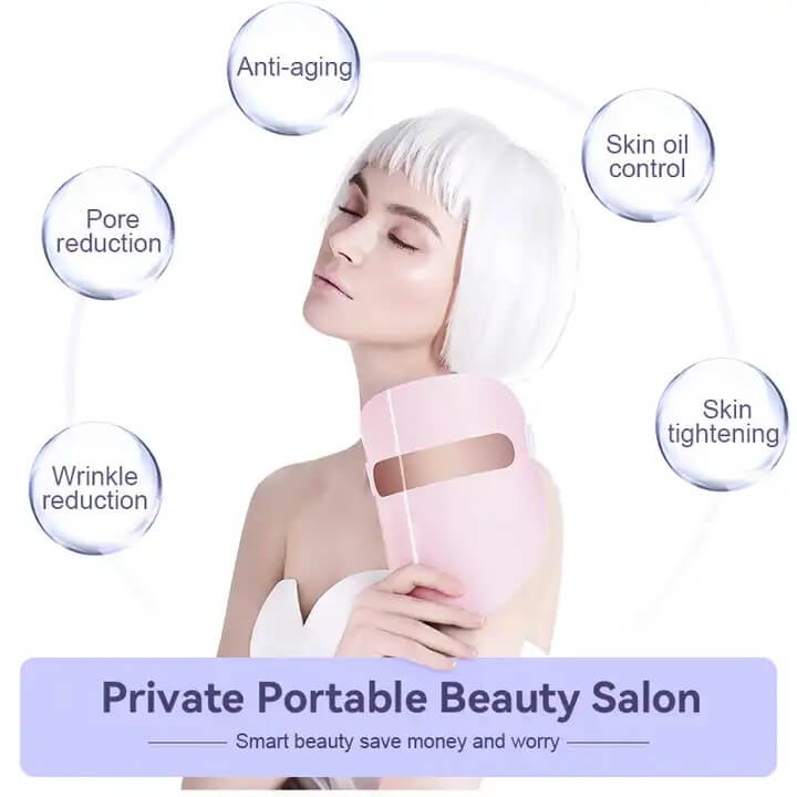 SKB-1818P Schönheitspflege drahtlose bunte Lichttherapie geführte Gesichtstherapie Maske 
