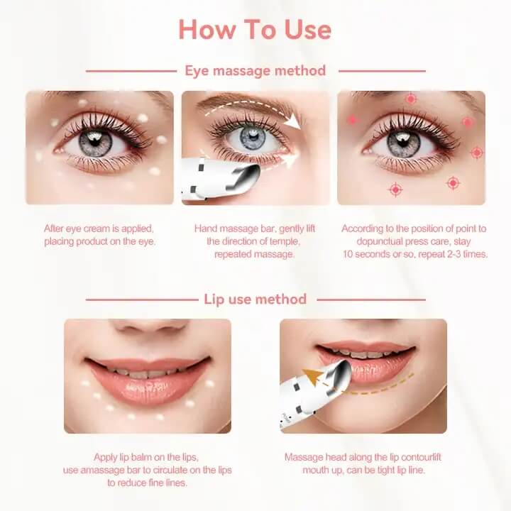 SKB-1603 Augenpflege Dunkle Kreise Entfernen Maschine Lippenaugen Massagestift Anti-Falten Augen Schönheit Gerät 